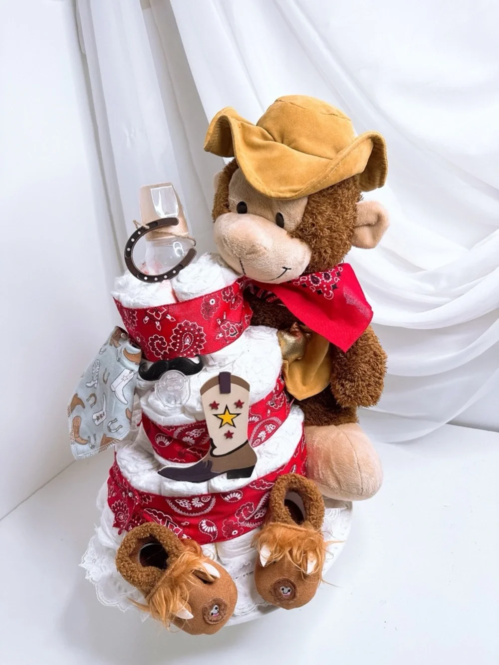 Cowboy Diaper Cake, Wild West Sheriff Diaper cake, Baby Shower gift